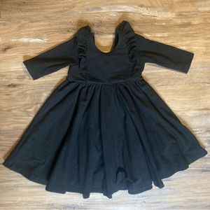 Remie Girl Black Ruffle Ballet Dress